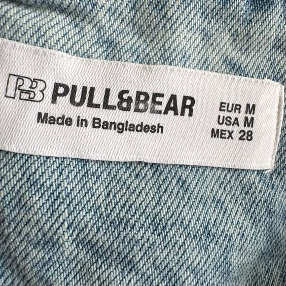 Pull&Bear Pleated Denim Mini Skirt Double Buckle Belt Women’s‎ Sz M Y2K Clueless - Picture 8 of 8